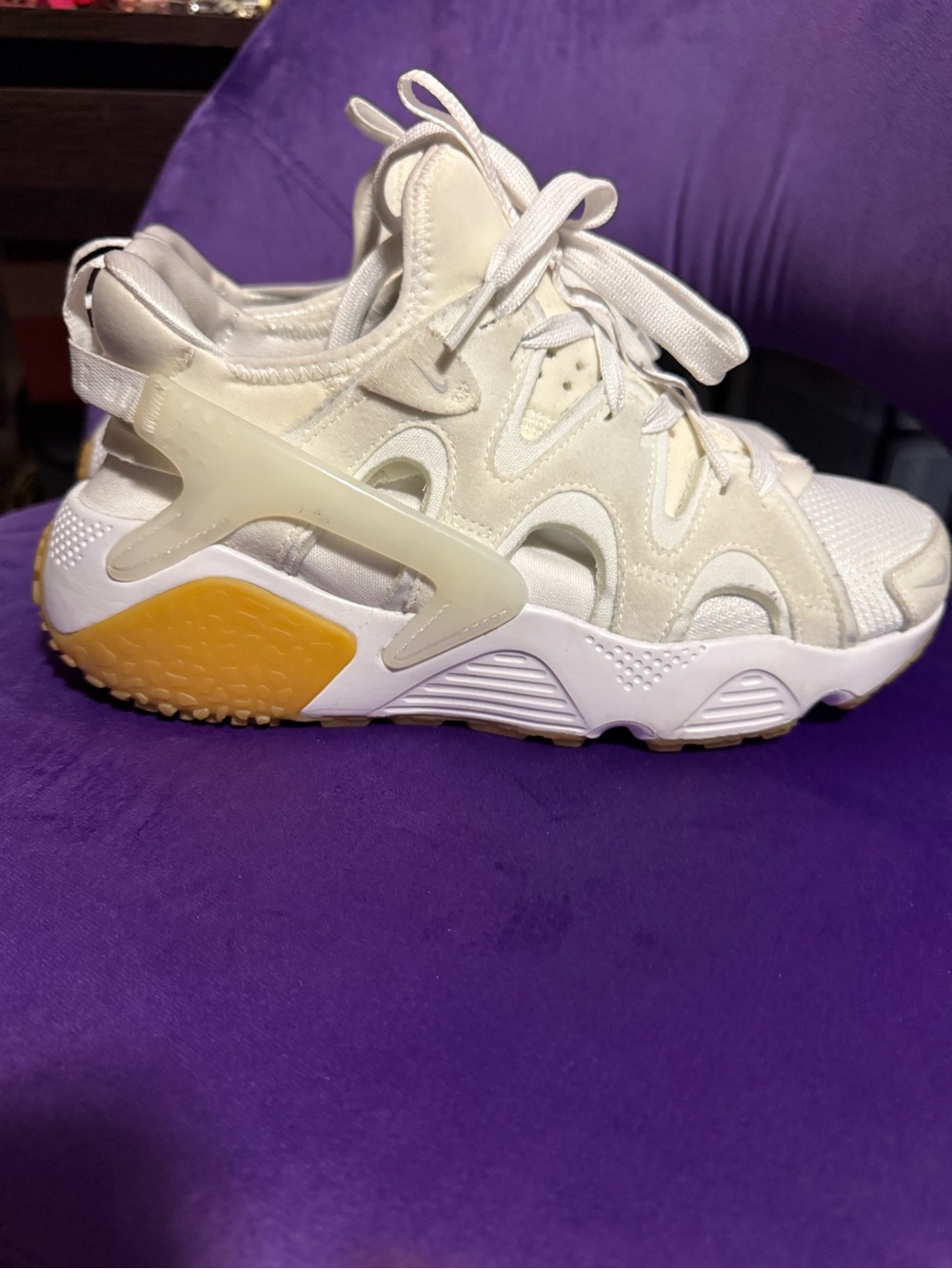 Nike Women’s Huarache Craft in Summit White with Gum Bottom Athletic Sneakers
